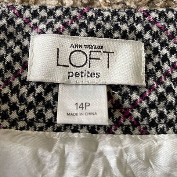 Ann Taylor LOFT HOUNDS tooth Modern Vintage Skirt 14P - Picture 4 of 7